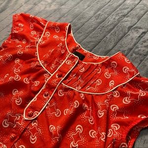 Anna Sui for Target red celestial button up blouse